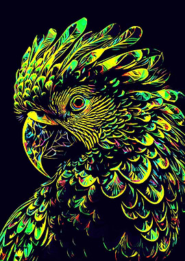 Parrot green pop art