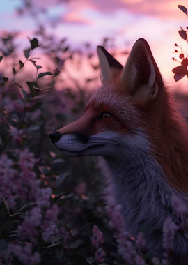 Red Fox Aesthetic Sunset