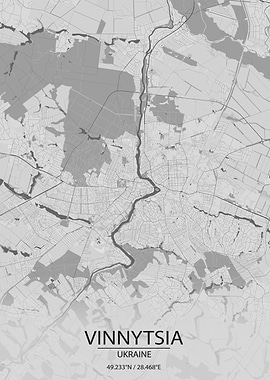 Vinnytsia UA LightGrey Map