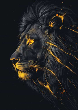 Black and Gold Lion