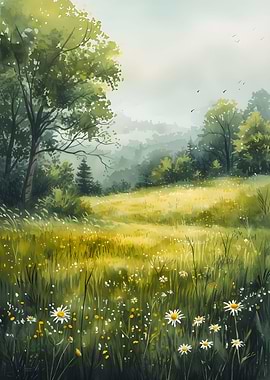 Meadow Acrylic Painting