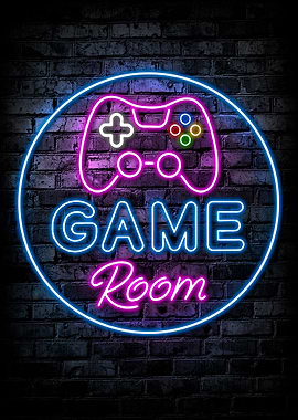 Gaming Room Neon Poster