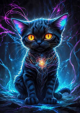 Neon Galaxy Kitten