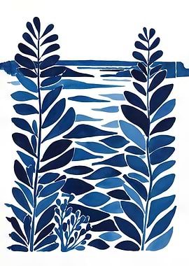 Blue Landscape Painting