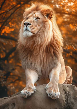 Orange Lion Sunset Elegant