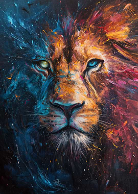 lion painting portrait