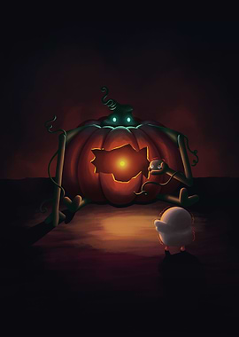 Duck meet a pumpkin guy