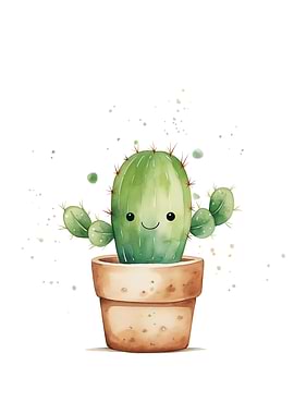 Cute smiling cactus