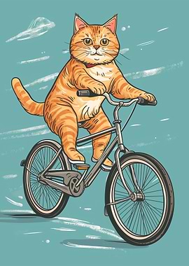 Cat Riding A Bicycle
