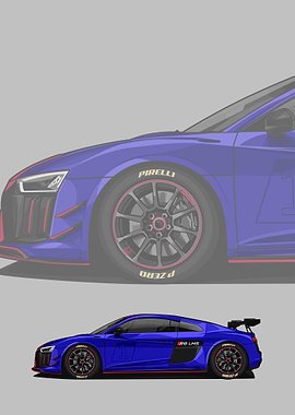 audi R8 blue
