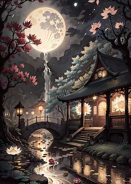 beautiful night in village