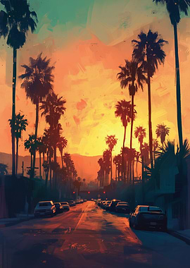 Los Angeles Street at Dusk