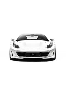 White Ferrari car