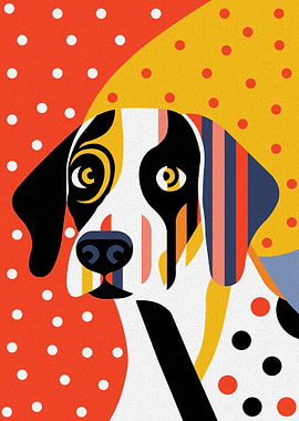 Vibrant Minimalist Dog