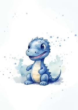 Cute Watercolor Dinosaur