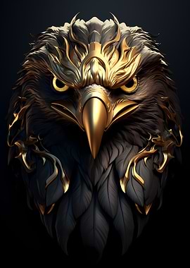 Golden Eagle Bird Head