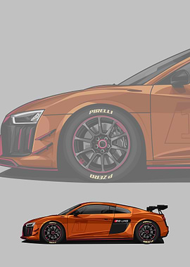 audi r8 orange