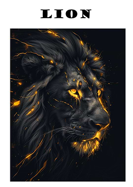 Black and Gold Lion