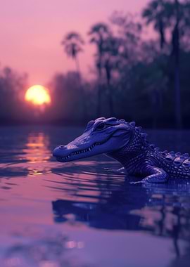 Alligator Aesthetic Sunset