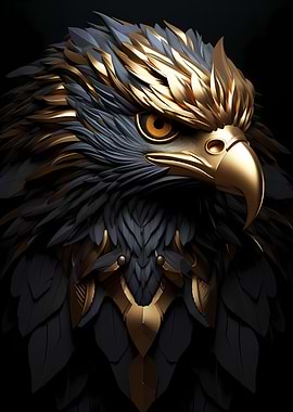 Golden Eagle Bird Head