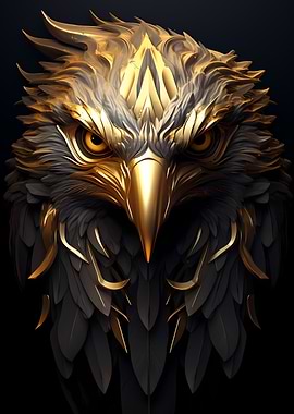 Golden Eagle Bird Head