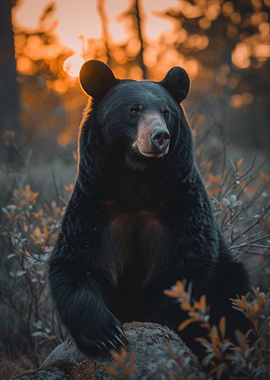 Bear Sunset Elegant