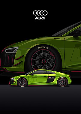 audi r8 green