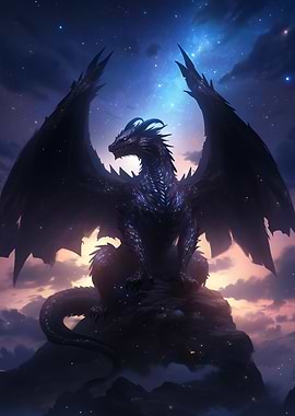 Cosmic Night Furry Dragon