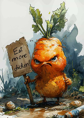 Funny carrot vegan