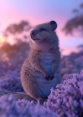 Quokka Aesthetic Sunset