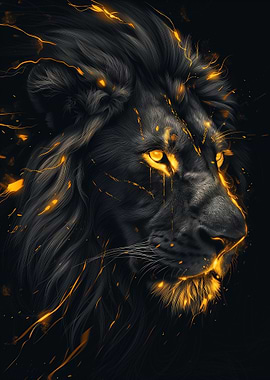 Black and Gold Lion