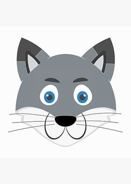 Cartoon wolf face