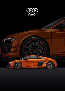 audi r8 orange
