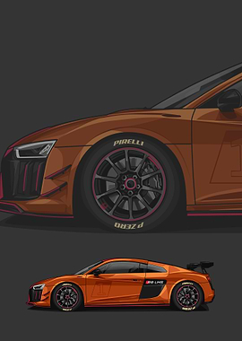 audi r8 orange