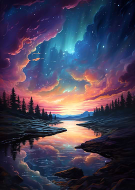 River Beneath Epic Sky