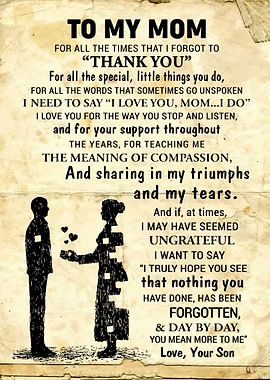 To My Mom Gift For Mom