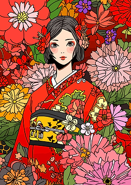 Japanese Kimono Kawaii Art