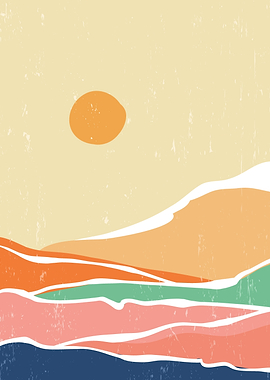 Abstract Mountain Sunset