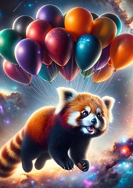 Panda flying in Space