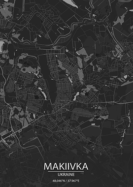 Makiivka UA Dark Grey Map