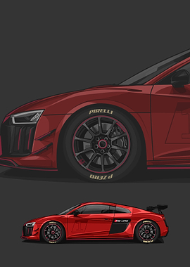 audi r8 red