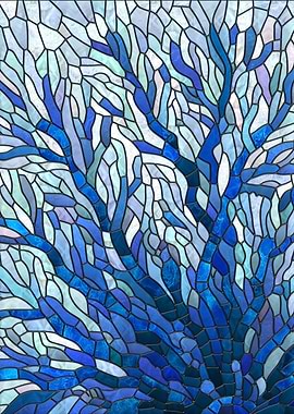 Blue Sea Fan Coral mosaic