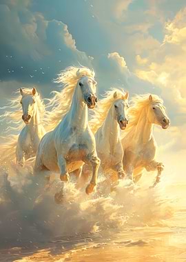 Horse Sky Sunset Sea Zen