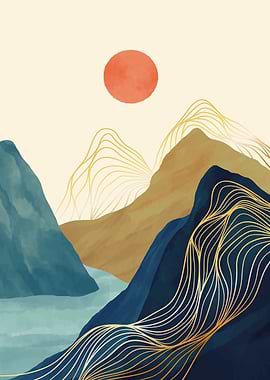 Abstract Mountain Sunset