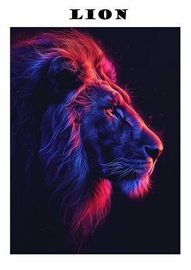 Red and Blue Lion
