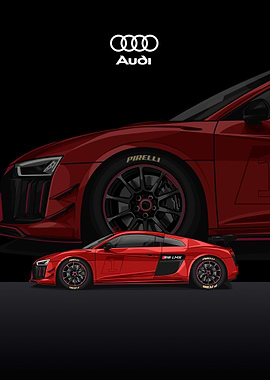 audi r8 red