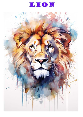 Watercolor Lion