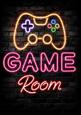 Gaming Room Neon Poster