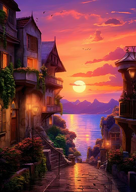 European Travel Sunset sea