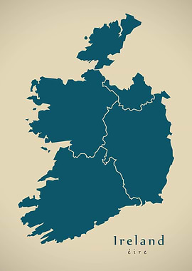 Ireland with counties map